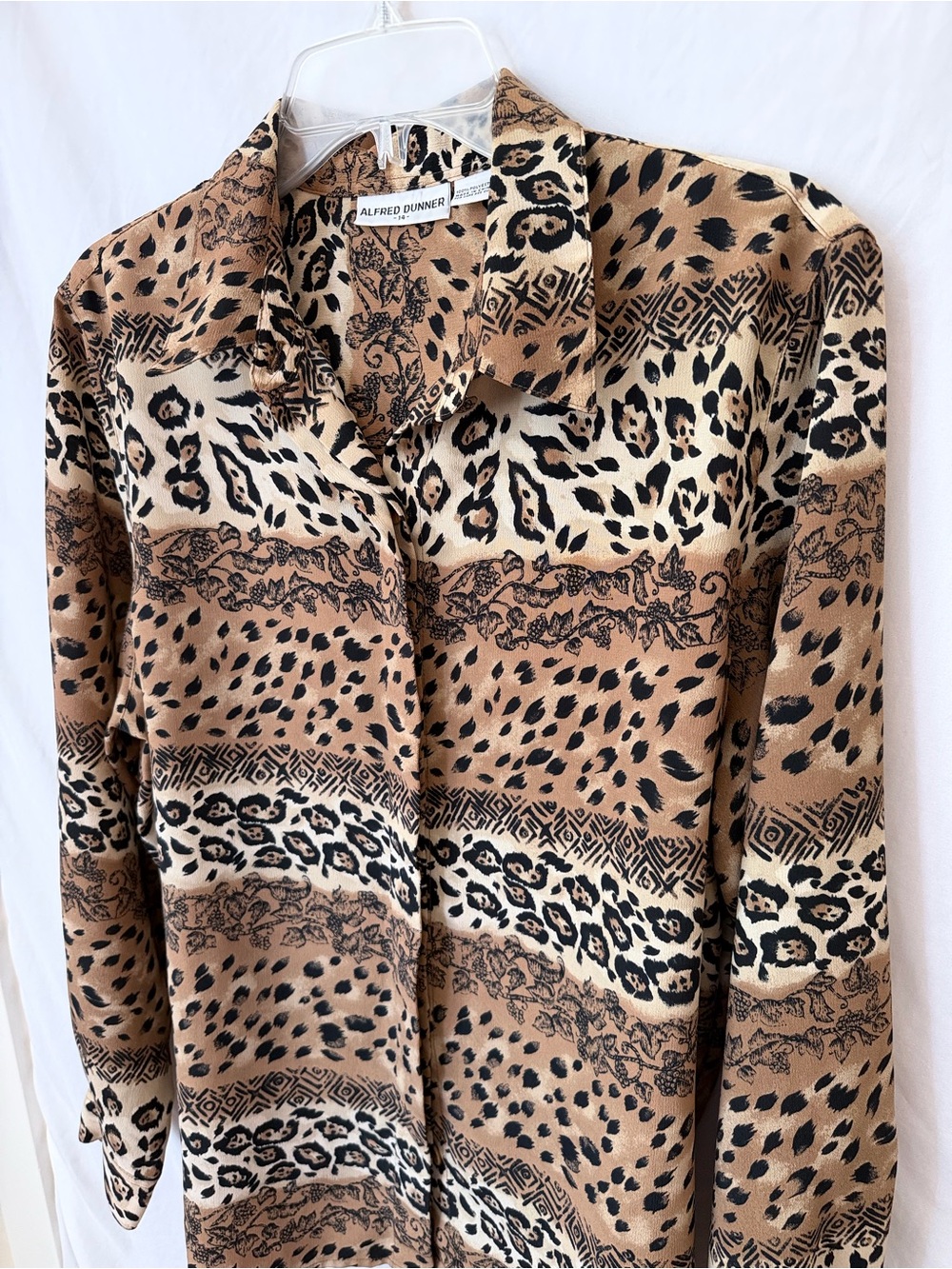 Bold Alfred Dunner Animal Print Button Front Blouse
